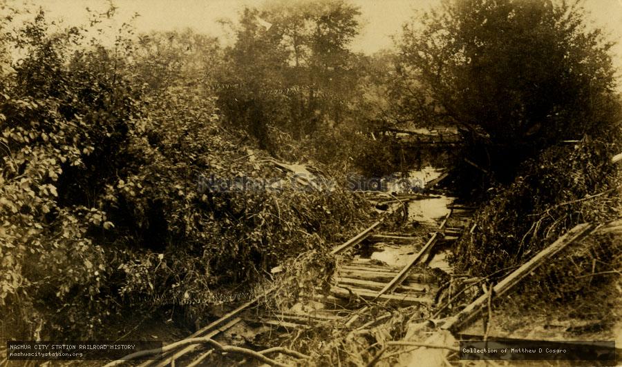 Postcard: Hill, New Hampshire - 1918 dam disaster